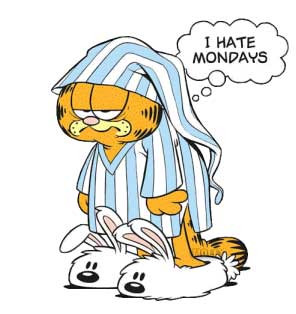 This is Garfield. Garfield does not like Mondays. I find this puzzling ...