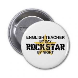 English Teacher Rock Star Pins