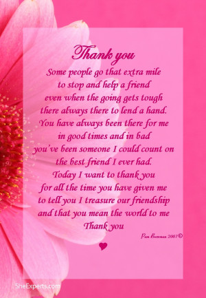 Thanks You Poems For Friends, Thanks You Friends Poems, Beauty Sisters ...