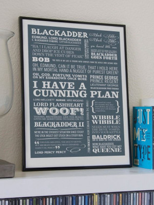 CUNNING PLAN A2 Blackadder Typographic Print in by typaprint, $45.00