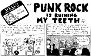panels from Punk Rock is Ruining my Teeth by and (c) Liz Prince )