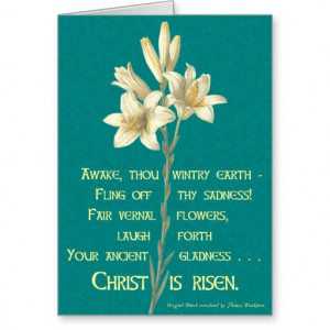 Easter Lily with Blackburn quote Greeting Cards