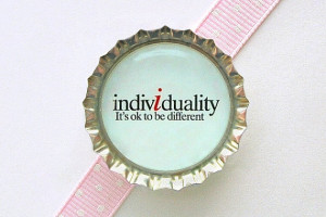 Quote Individuality Blue Bottle Cap Magnet - inspirational quote ...