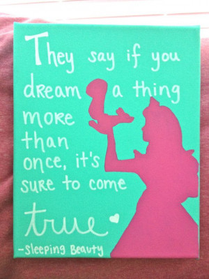 Disney Princess Quote Canvas Sleeping by CarlysCraftyCorner, $25.00