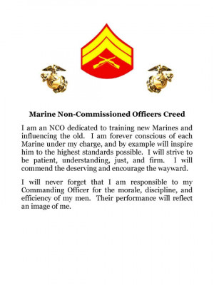 Marine Corps NCO Creed USMC