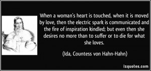 woman's heart is touched, when it is moved by love, then the electric ...