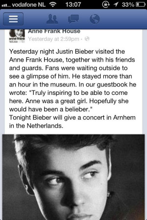 Justin Bieber at Anne Frank House #Amsterdam - still struggling to ...