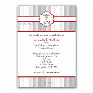 Nurse Graduation Pinning Ceremony Invitation / Caduceus Pinstripe ...