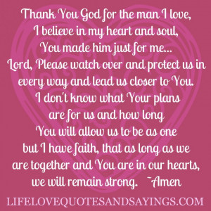 Love Quotes And Sayings Thank You God For The Man: Love Love Quotes ...