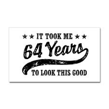 Funny 64th Birthday Sticker (Rectangle) for