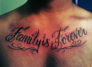 ... family is forever chest lettering tattoos pictures family is forever