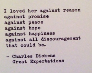 Great Expectations Quote by Charles Dickens Typewritten Greeting Card ...