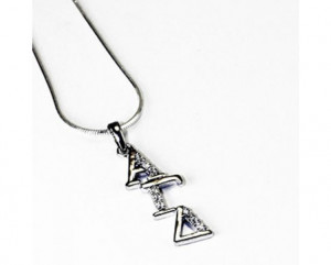 ... » Alpha Gamma Delta Diamond Diagonal Lavalier Pendant for Necklace