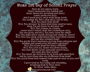 First Day of School Prayer