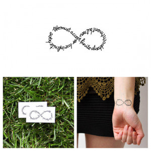 Infinity Symbol Quote - Temporary Tattoo (Set of 2) - Hope ...