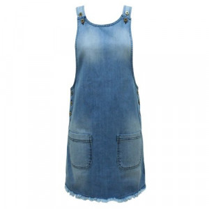 Shift Blue Denim Dungaree Pinafore Skirt Dress Size 8 14 by Cexi
