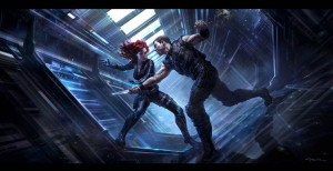 The Avengers- Black Widow vs. Hawkeye Key Frame by andyparkart