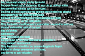 it s to the people that congradulate you when they aren t a swimmer ...