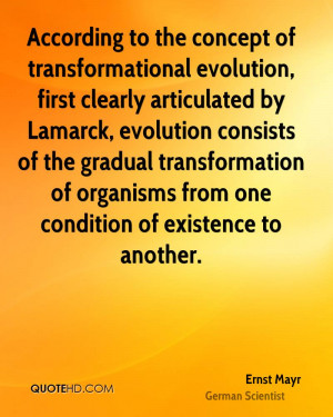 the concept of transformational evolution, first clearly articulated ...