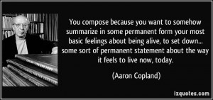 you want to somehow summarize in some permanent form your most basic ...