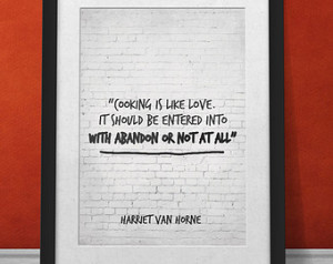 Kitchen Decor, Cooking Quote, Cooking is like love, Cooking Quotes ...