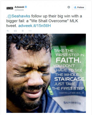 ... photo of Russell Wilson next to a Martin Luther King Jr. quote