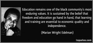 Education remains one of the black community's most enduring values ...