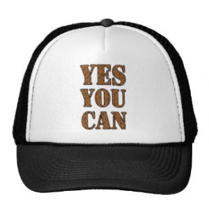 Yes You Can - Motivational Quote, Tiger Print Mesh Hats