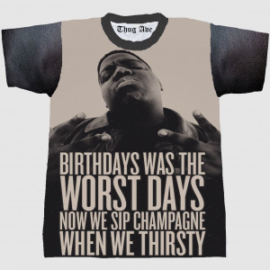 Biggie Quote Shirt w| leather sleeves