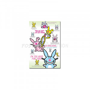 ... might also like happy bunny grid art poster print title happy bunny