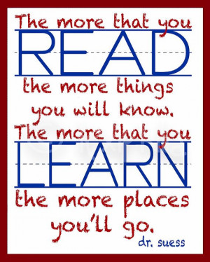 Dr. Seuss QUOTE - READ - Print - 8x10 - Dr. Seuss - School House ...