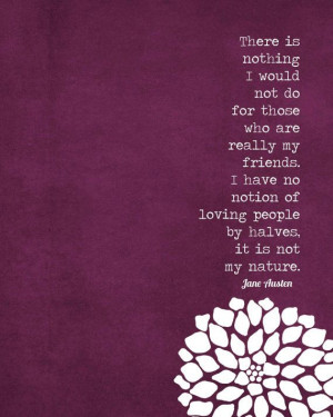 Jane Austen Quote Digital Art Friendship Print My Friends Eggplant ...