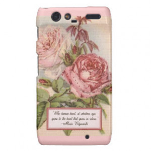 Having an Open Heart: Victorian Pink Roses Print Droid RAZR Covers
