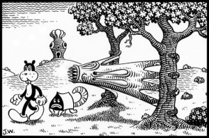 Jim Woodring's TREEHUGGER Is Freaky Funny Phantasmagoria