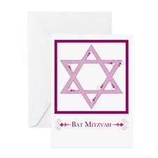 bat mitzvah flourish Greeting Cards for