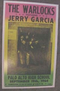 ... DEAD 1964 WARLOCKS POSTER JERRY GARCIA art j. Palo Alto California