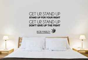 Bob Marley 'Get Up, Stand Up' Quote Wall Sticker