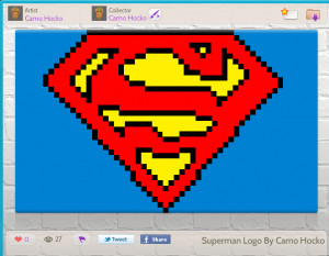 Selling superman logo pixel art painting
