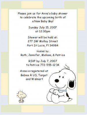 snoopy baby shower invitations template