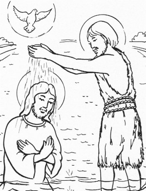 Baptism of Jesus Kids Coloring Page