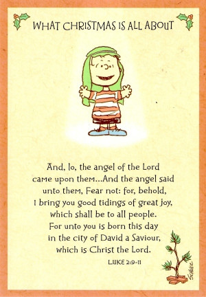 The meaning of Christmas, thank you Charlie Brown!