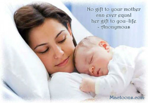 Mothers Day Quotes: Mother And Child Sleeping In Her Lap