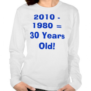 30th Birthday Shirt: 2010 - 1980 = 30 Years Old!