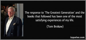 The response to 'The Greatest Generation' and the books that followed ...