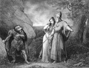 Sharpe, Caliban. Miranda. Prospero. The Tempest. (1875.)