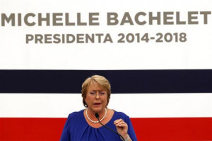 Chile's President-elect Michelle Bachelet answers a question during a ...