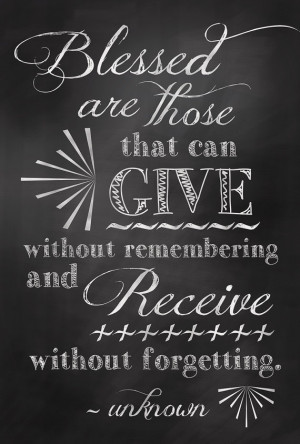 Give / Receive Quote Chalkboard Art Sign Poster - Digital Print