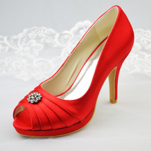 shoes wedding shoes red high heeled satin wedding shoes new shoes