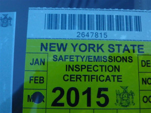 New York State Inspection Sticker 2015