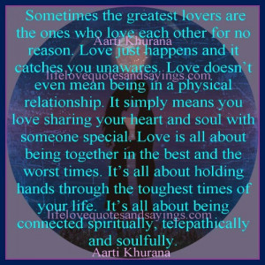 The Greatest Lovers Love Each Other For No Reason...